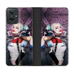 Housse cuir portefeuille Pour Motorola G55 5G Harley Quinn Batte