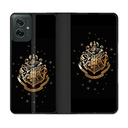 Housse cuir portefeuille Pour Motorola G55 5G Harry Potter Poudlard