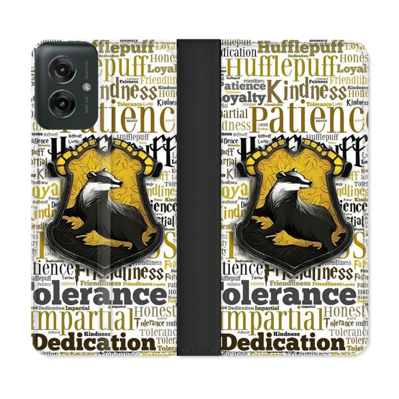 Housse cuir portefeuille Pour Motorola G55 5G Harry Potter Poursouffle
