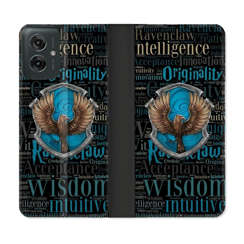 Housse cuir portefeuille Pour Motorola G55 5G Harry Potter Serdaigle