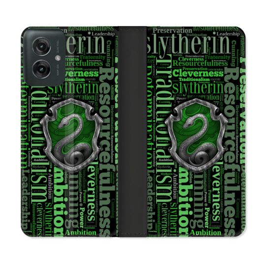 Housse cuir portefeuille Pour Motorola G55 5G Harry Potter Serpentar