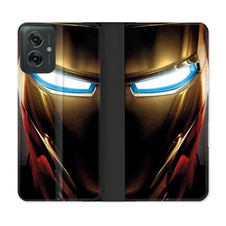 Housse cuir portefeuille Pour Motorola G55 5G Iron Man Casque