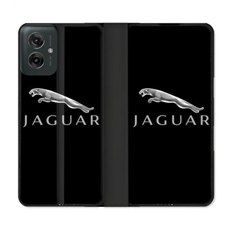Housse cuir portefeuille Pour Motorola G55 5G Jaguar