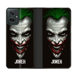 Housse cuir portefeuille Pour Motorola G55 5G Joker Noir