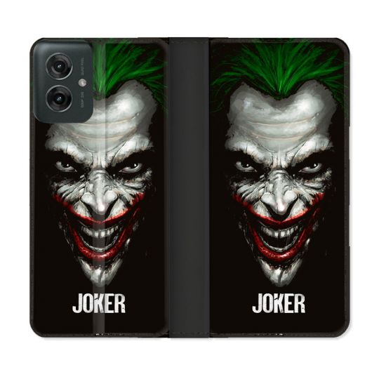Housse cuir portefeuille Pour Motorola G55 5G Joker Noir