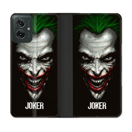 Housse cuir portefeuille Pour Motorola G55 5G Joker Noir