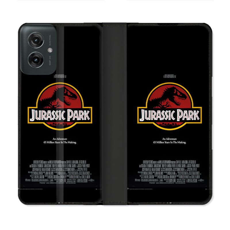 Housse cuir portefeuille Pour Motorola G55 5G Jurassic Park Affiche