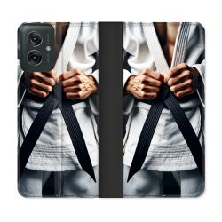 Housse cuir portefeuille Pour Motorola G55 5G Kimono Ceinture