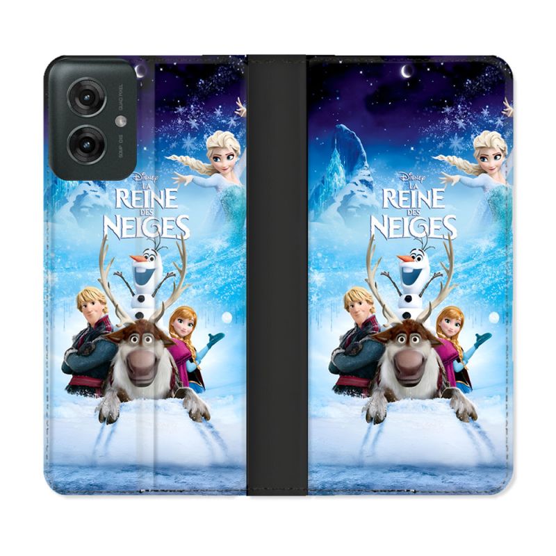 Housse cuir portefeuille Pour Motorola G55 5G La Reine Des Neiges