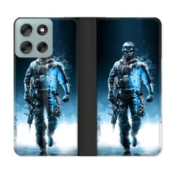 Housse cuir portefeuille Pour Motorola G56 5G Call Of Duty Guerrier