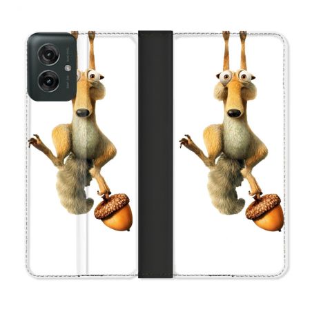Housse cuir portefeuille Pour Motorola G55 5G L'âge de Glace Scratch Suspendu
