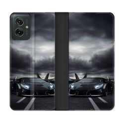 Housse cuir portefeuille Pour Motorola G55 5G Lamborghini Avion