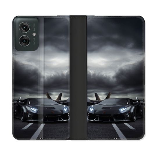 Housse cuir portefeuille Pour Motorola G55 5G Lamborghini Avion