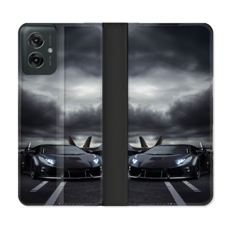 Housse cuir portefeuille Pour Motorola G55 5G Lamborghini Avion