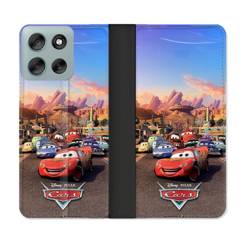 Housse cuir portefeuille Pour Motorola G56 5G Cars Affiche