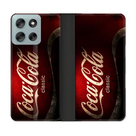 Housse cuir portefeuille Pour Motorola G56 5G Coca Cola Classique