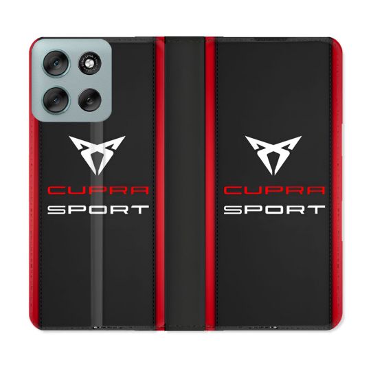 Housse cuir portefeuille Pour Motorola G56 5G Cupra