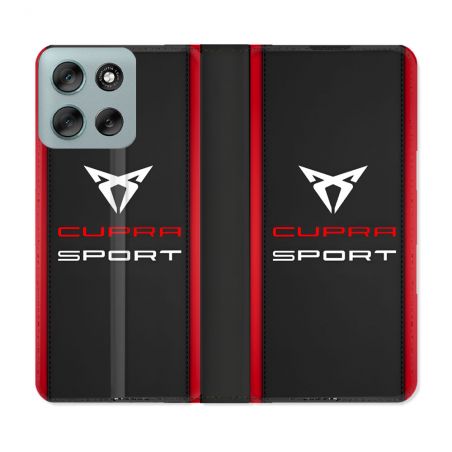 Housse cuir portefeuille Pour Motorola G56 5G Cupra