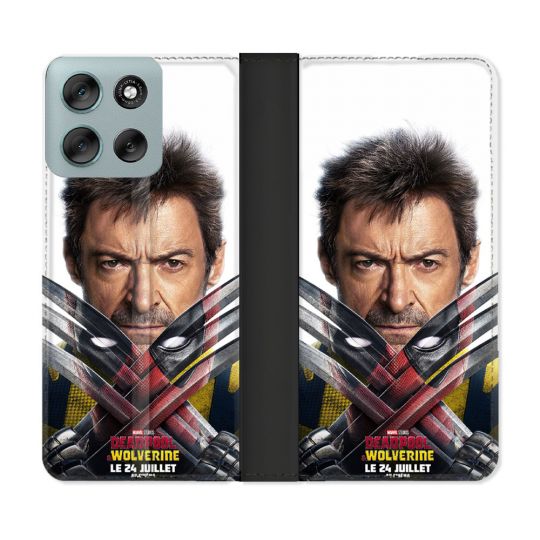 Housse cuir portefeuille Pour Motorola G56 5G Deadpool Affiche