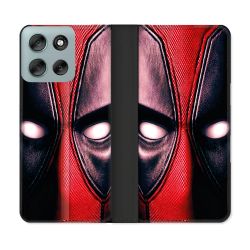 Housse cuir portefeuille Pour Motorola G56 5G Deadpool Yeux
