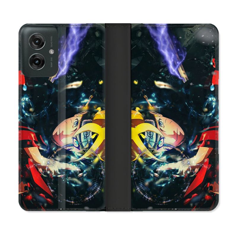 Housse cuir portefeuille Pour Motorola G55 5G Manga Boruto Eclair