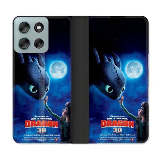 Housse cuir portefeuille Pour Motorola G56 5G Dragons Affiche