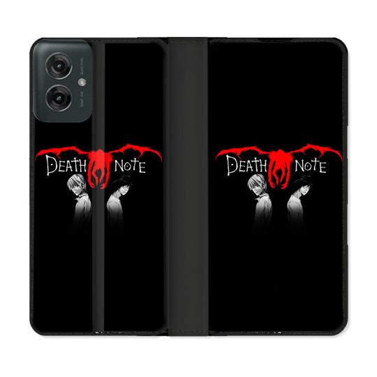 Housse cuir portefeuille Pour Motorola G55 5G Manga Death Note Noir