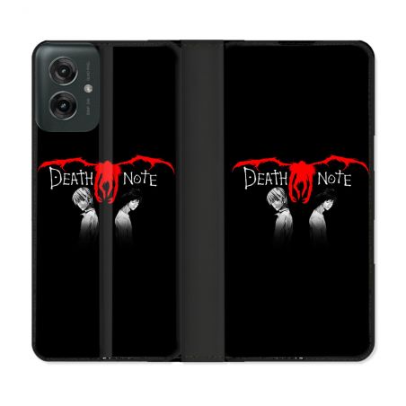 Housse cuir portefeuille Pour Motorola G55 5G Manga Death Note Noir
