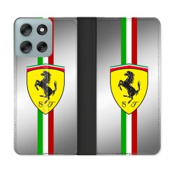 Housse cuir portefeuille Pour Motorola G56 5G Ferrari Ligne