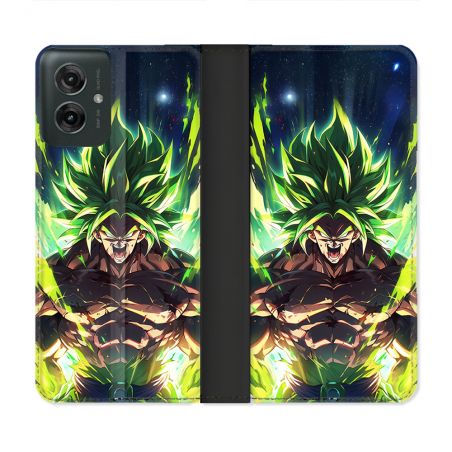 Housse cuir portefeuille Pour Motorola G55 5G Manga Dragon Ball Broly
