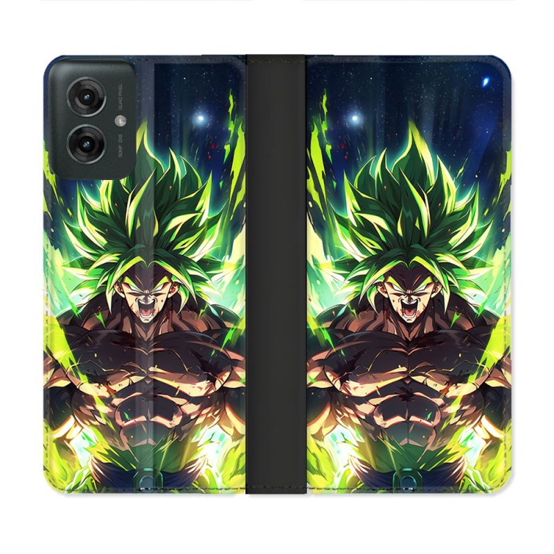 Housse cuir portefeuille Pour Motorola G55 5G Manga Dragon Ball Broly