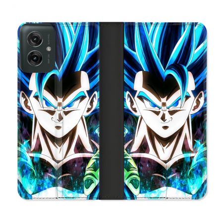 Housse cuir portefeuille Pour Motorola G55 5G Manga Dragon Ball Gogeta Visage