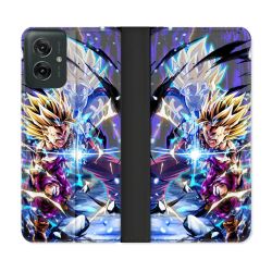 Housse cuir portefeuille Pour Motorola G55 5G Manga Dragon Ball Sangohan Duo