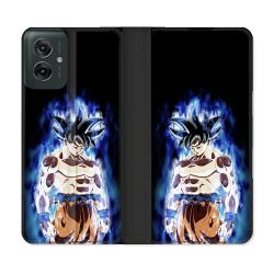 Housse cuir portefeuille Pour Motorola G55 5G Manga Dragon Ball Sangoku Noir