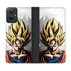 Housse cuir portefeuille Pour Motorola G55 5G Manga Dragon Ball Sangoku Portrait