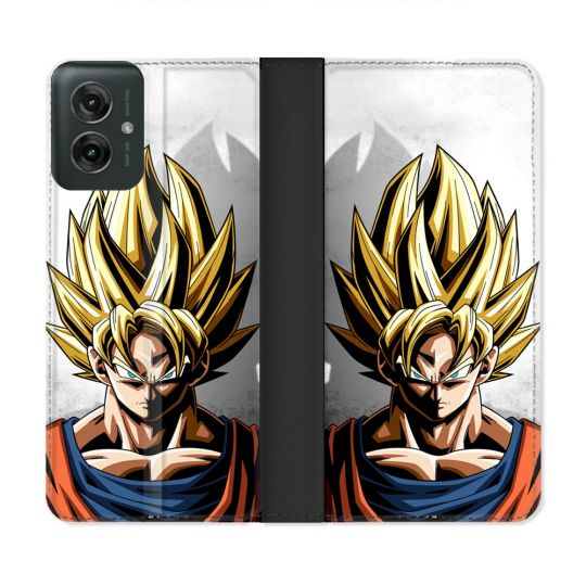 Housse cuir portefeuille Pour Motorola G55 5G Manga Dragon Ball Sangoku Portrait