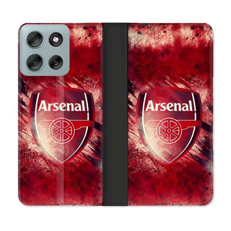 Housse cuir portefeuille Pour Motorola G56 5G Foot Arsenal