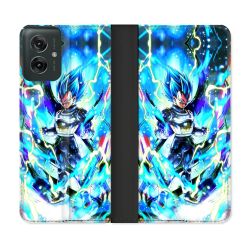 Housse cuir portefeuille Pour Motorola G55 5G Manga Dragon Ball Vegeta Bleu