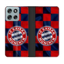 Housse cuir portefeuille Pour Motorola G56 5G Foot Bayern Munich Carreaux