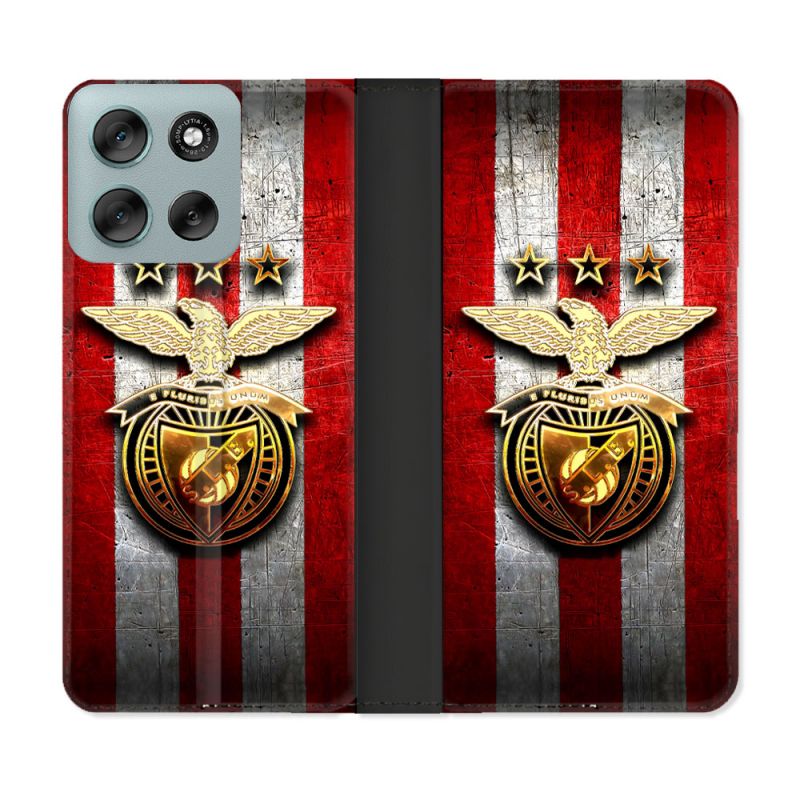 Housse cuir portefeuille Pour Motorola G56 5G Foot Benfica
