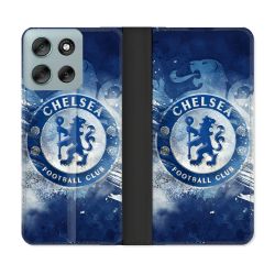 Housse cuir portefeuille Pour Motorola G56 5G Foot Chelsea
