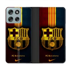 Housse cuir portefeuille Pour Motorola G56 5G Foot FC Barcelone Vintage