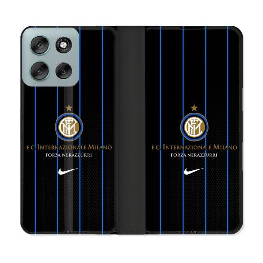 Housse cuir portefeuille Pour Motorola G56 5G Foot Inter Milan