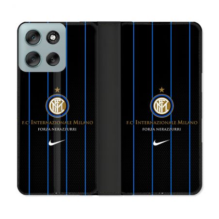 Housse cuir portefeuille Pour Motorola G56 5G Foot Inter Milan