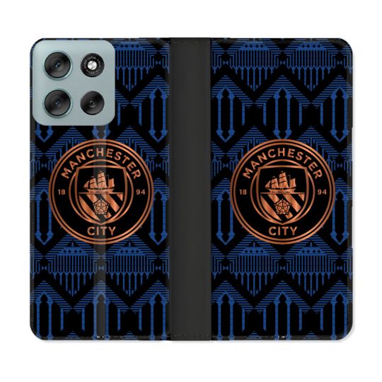 Housse cuir portefeuille Pour Motorola G56 5G Foot Manchester City
