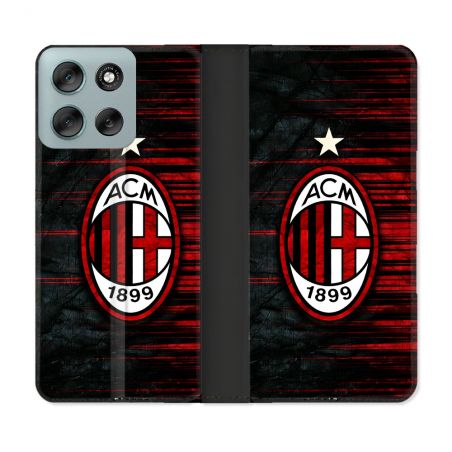 Housse cuir portefeuille Pour Motorola G56 5G Foot Milan AC