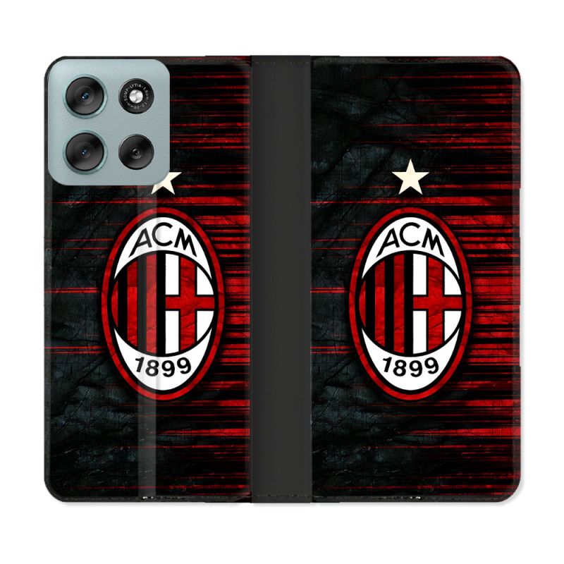 Housse cuir portefeuille Pour Motorola G56 5G Foot Milan AC