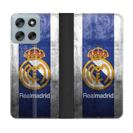 Housse cuir portefeuille Pour Motorola G56 5G Foot Real Madrid
