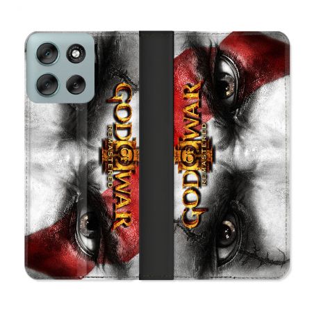 Housse cuir portefeuille Pour Motorola G56 5G God Of War GOW