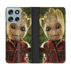 Housse cuir portefeuille Pour Motorola G56 5G Groot Vert
